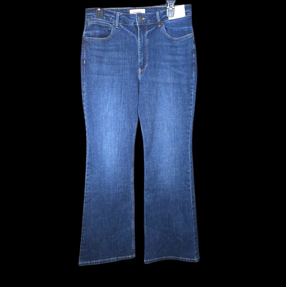 Wrangler High Rise Fierce Flare Jeans Dark Wash Retro Western Denim - Picture 2 of 10